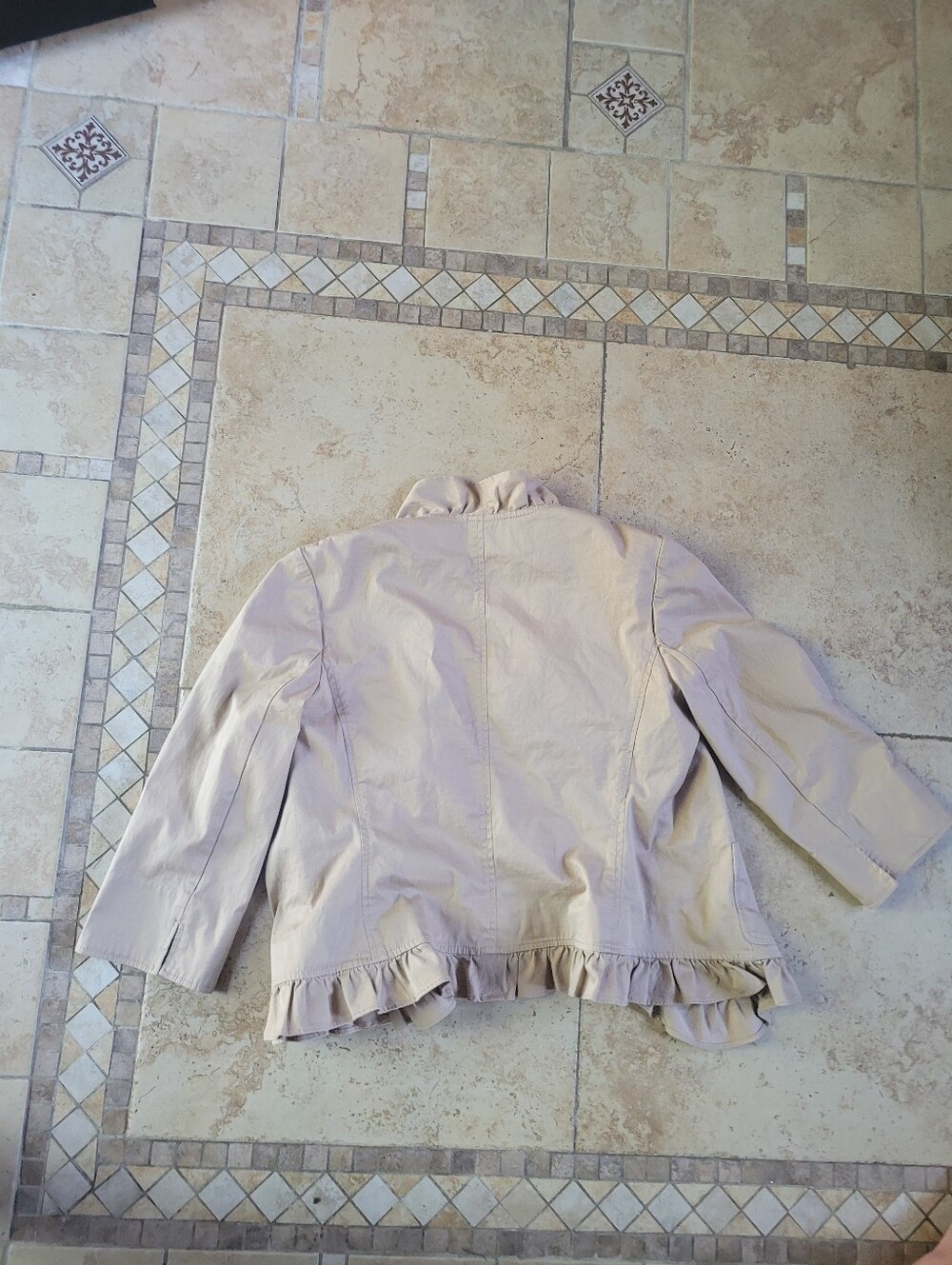 Talbots Beige Ruffle-Trim Open Blazer - Picture 4 of 4
